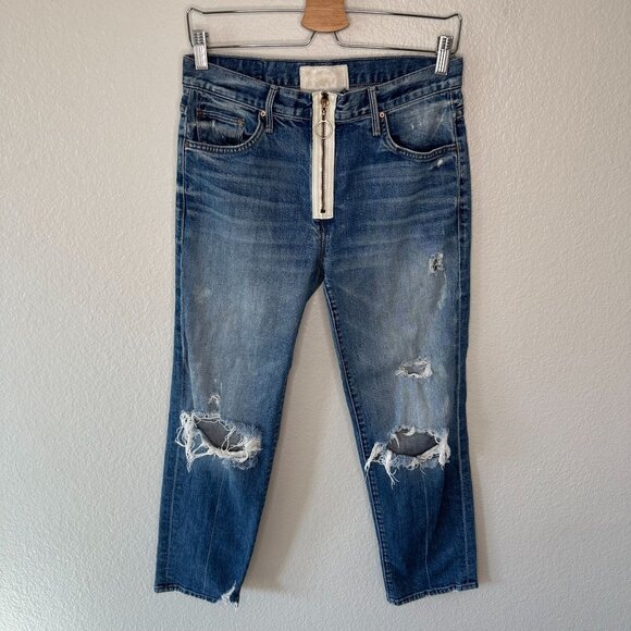 Mother The XYZ Saint Jeans 26 Better When It’s Wrong Exposed Zip Fly Distressed - Picture 1 of 13